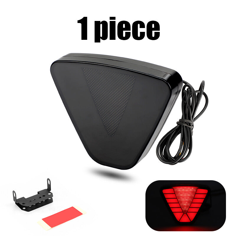 F1 Style Triangle LED Rear Strobe Flash Tail Pilot Brake Stop Light Universal US