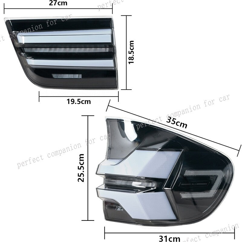 One set of LED taillights and rear brake lights in smoked black, suitable for BMW X5 E70 2007, 2008-2013.