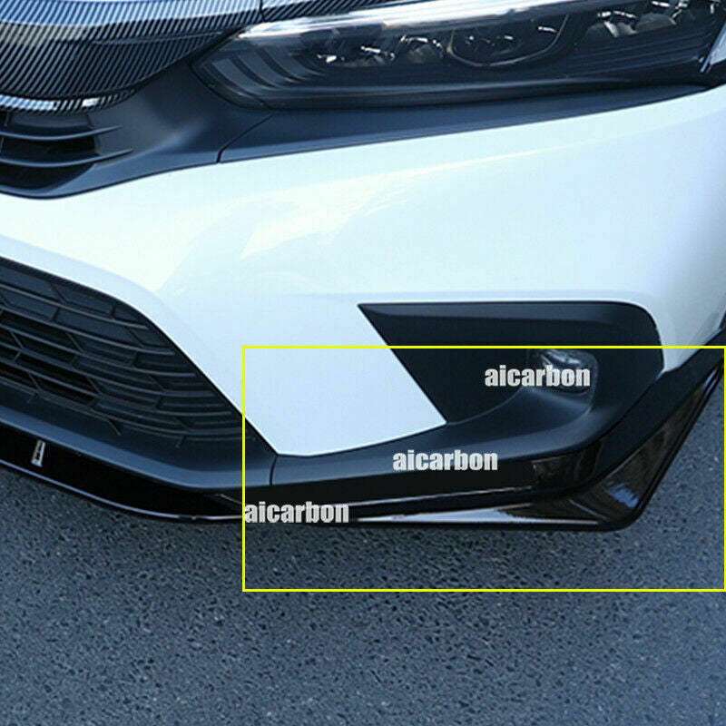 for Honda for Civic 2022-2023 Gloss Black ABS Front Spoiler Splitter Diffuser Bumper