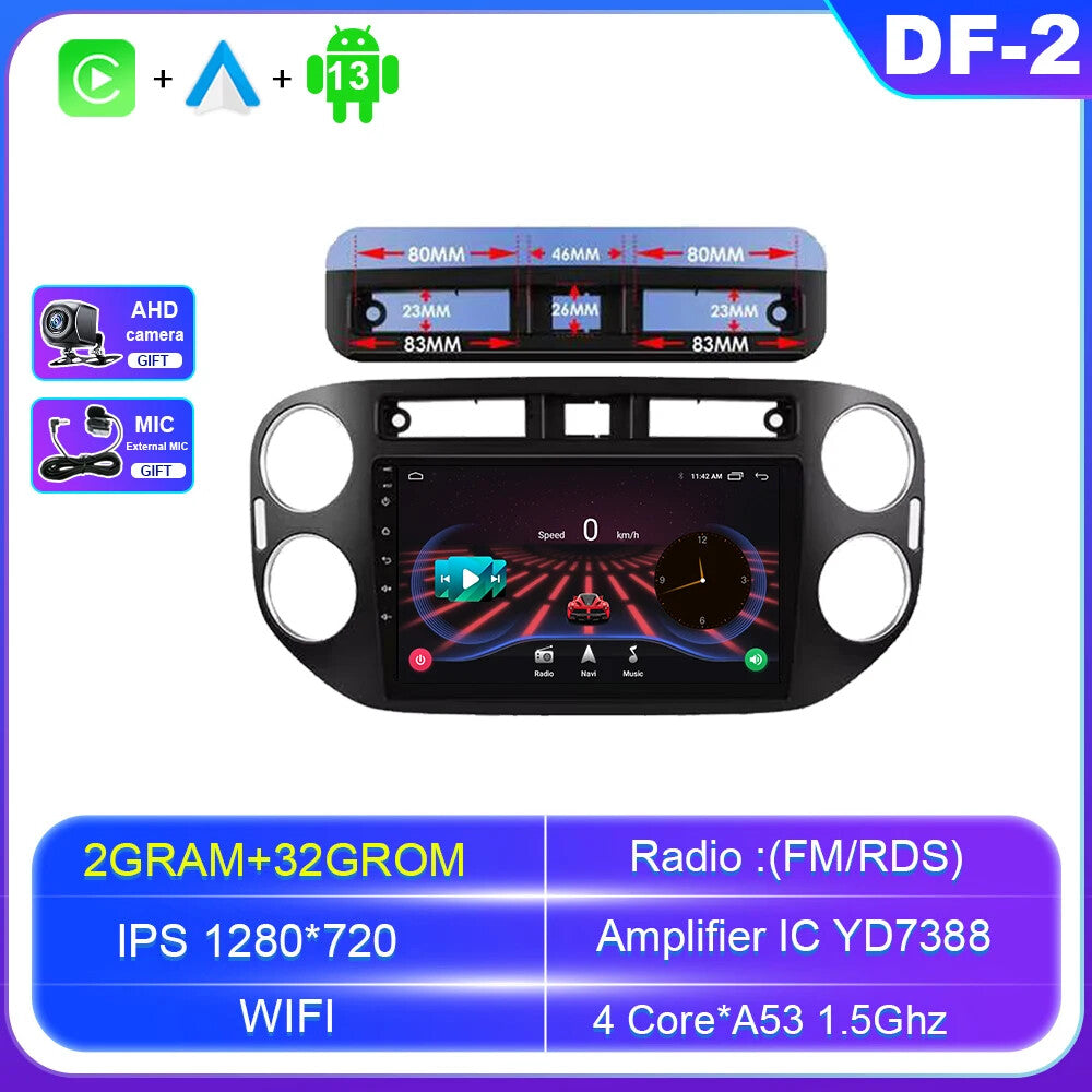 for Volkswagen for Tiguan 1 2006-2016 Car Radio Carplay Stereo Player GPS Screen