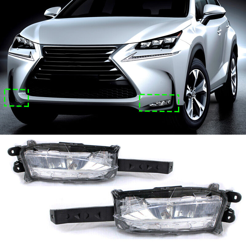 Pair Front Bumper Fog Lights Headlights for Lexus NX200T NX300 2015 2016-2017