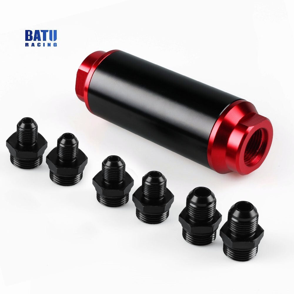 AN6 AN8 AN10 Inline 44mm Fuel Filter High Flow 100 Micron Cleanable Billet