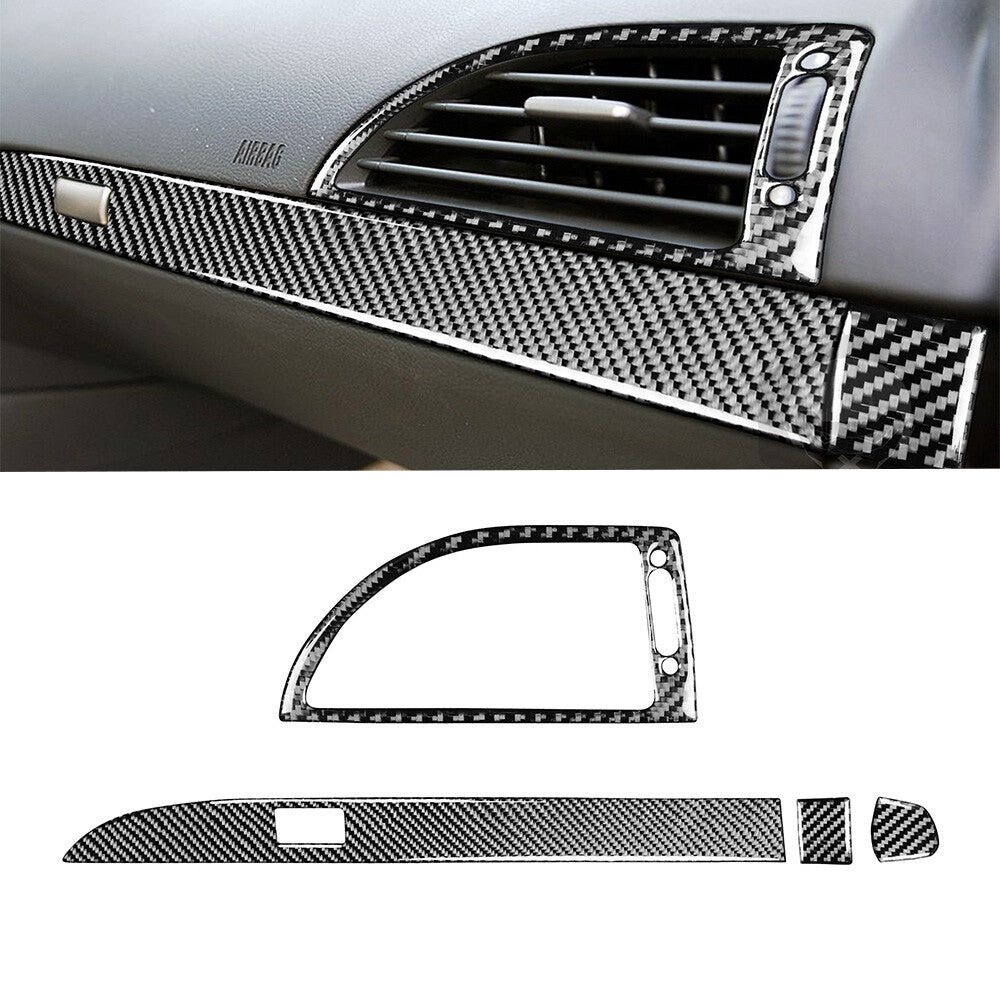 4Pcs for BMW 6 Series E63 E64 04-10 Carbon Fiber for Co -pilot Storage Box Panel Trim