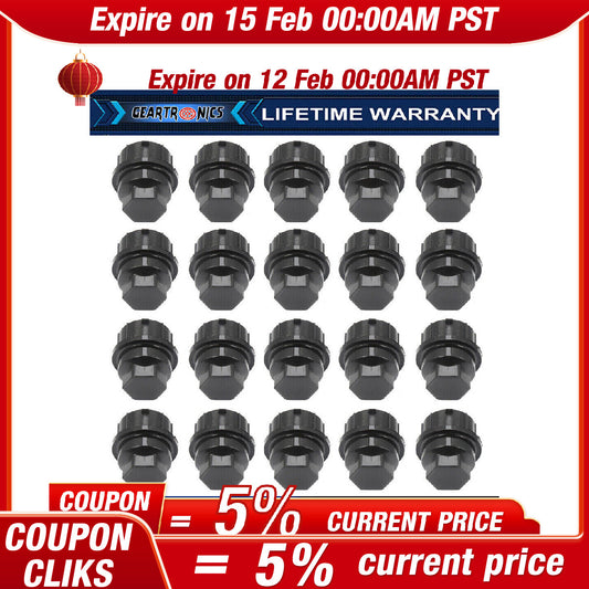 M24 Black Plastic 3/4 in Wheel Lug Nut Caps 99056 611-620 711-022 for Chevrolet