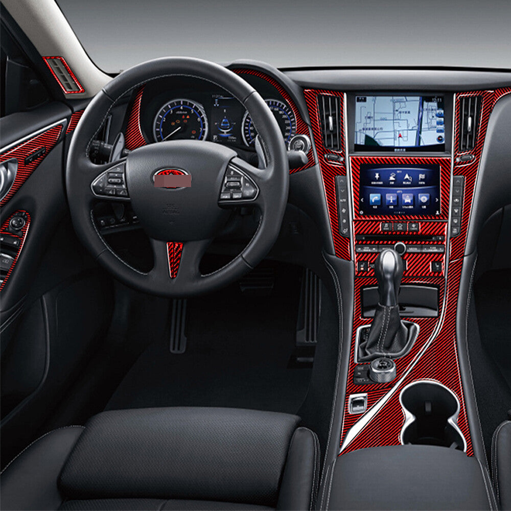 41¡ÁRed Carbon Fiber Interior Full Set Decorative Trim for Infiniti Q50 Q60 2014+