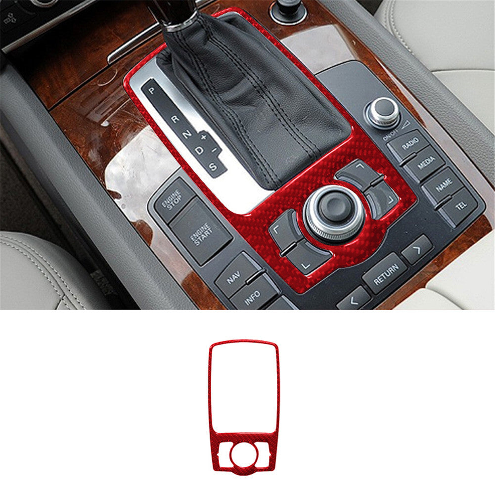 Red Carbon Fiber Inner Control Panel Trim for Audi Q7 2007-2015