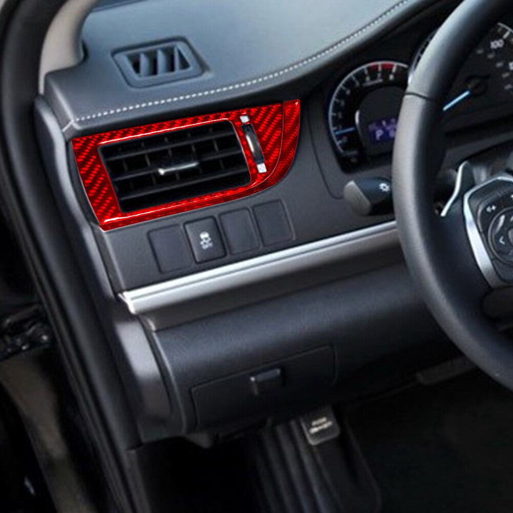 Red Trim Strip Above Air Conditioning Vents Carbon Fiber for Toyota for Camry 12-14