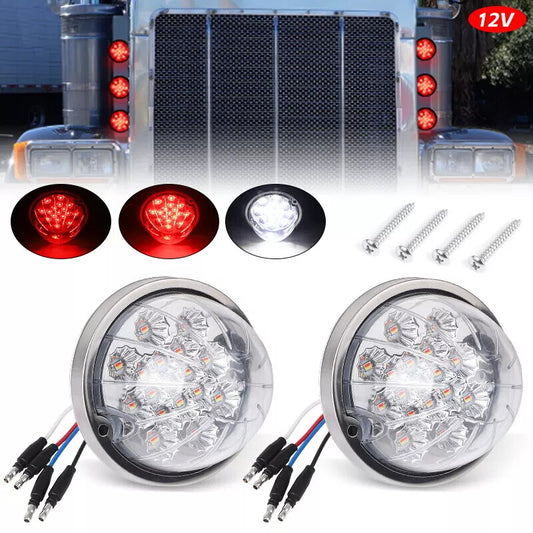 2x For Red/White Trailer Semi Truck LED Turn Signal Side Marker Watermelon Light