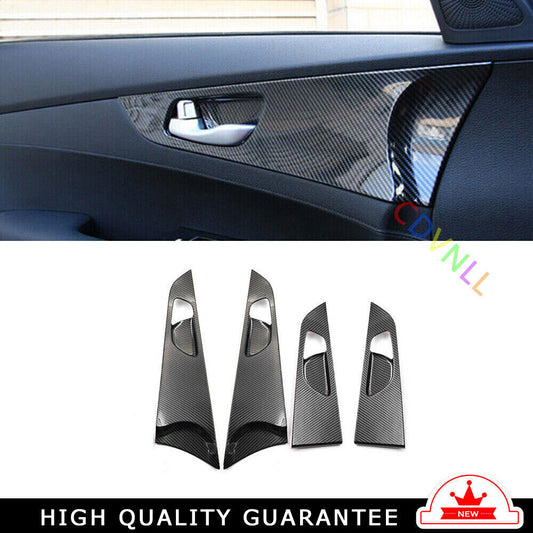 Car Inner Door Panel Decor Cover Trim 4 for Kia K3 Forte 2019-2022 Carbon Fiber