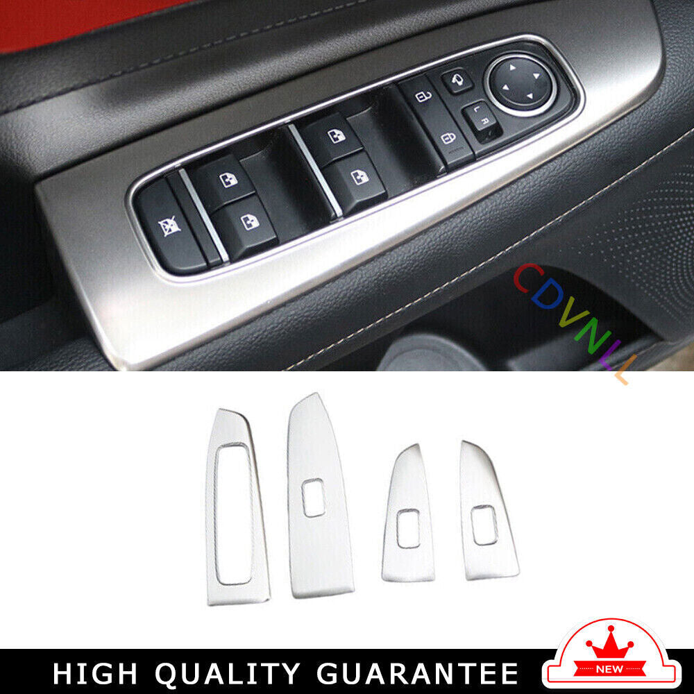 Glass Window Lifting Lock Panel Trim for Kia K3 Forte 2019-2022 Silver Titanium