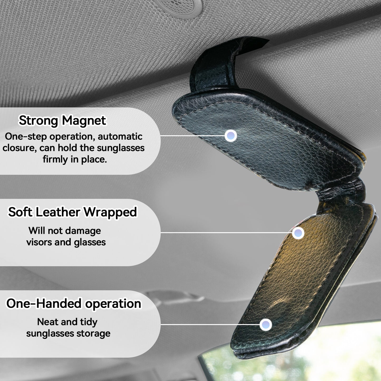 1x Universal Car Glasses Holder Magnetic Vehicle Sun Visor Clip Glasses Holder