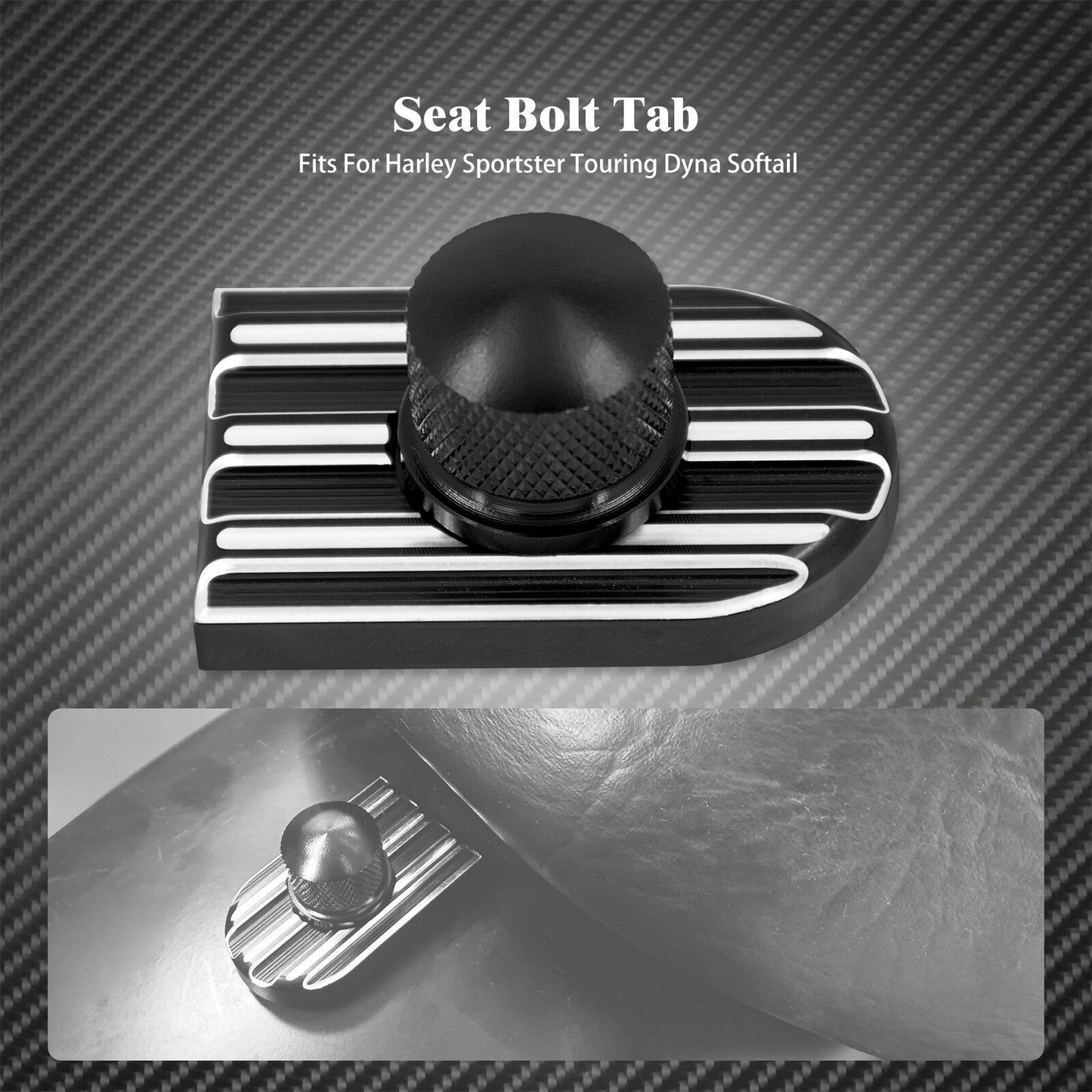 CNC Cut Motorcycle for Seat Bolt Tab Screw Mount Knob Cover Fit for Harley Touring