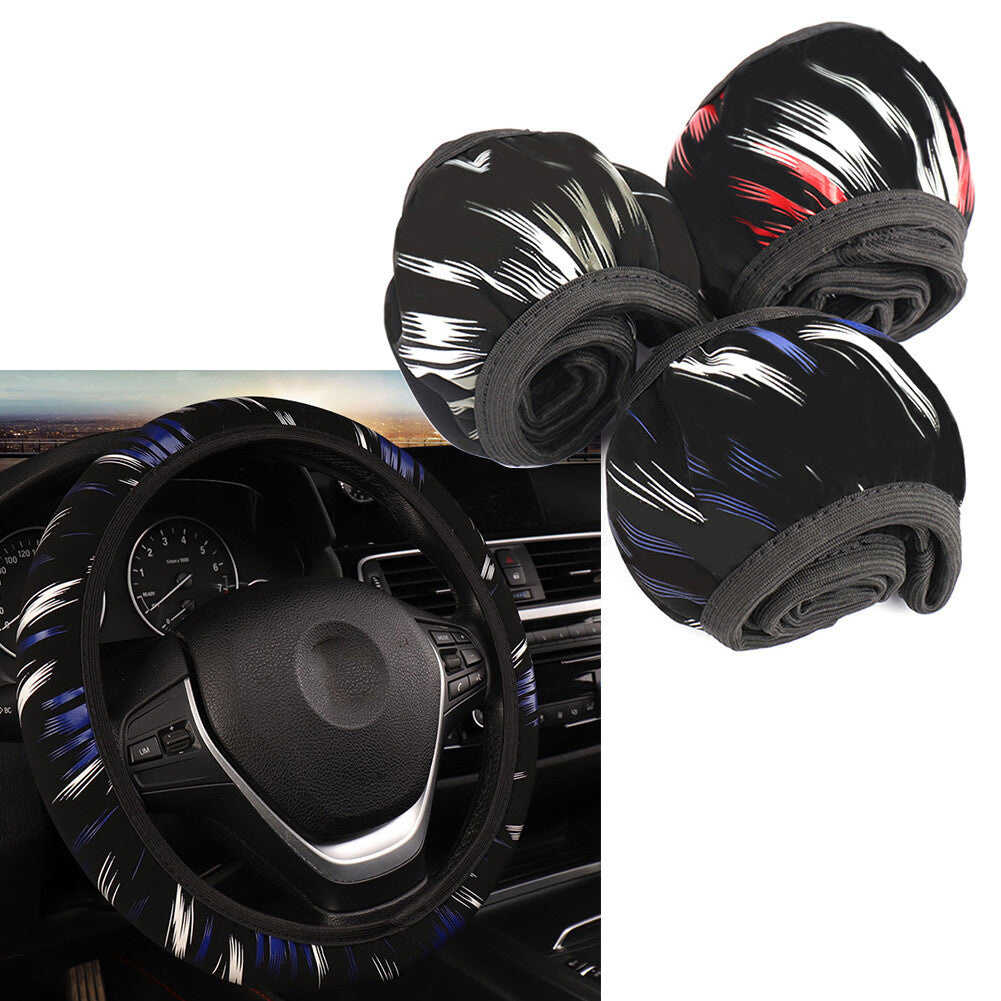 For 15/37-38CM PU Leather Good Grip Car Accessories Gray Steering Wheel Cover