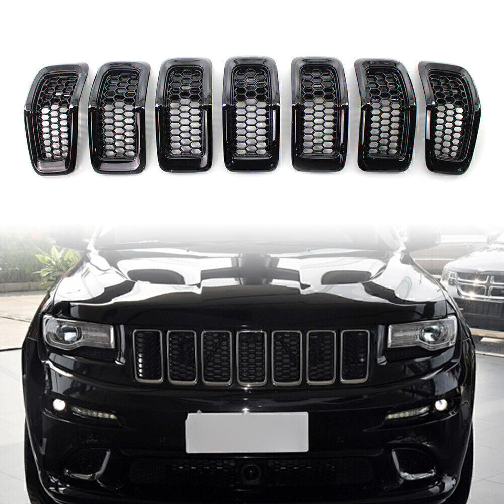 Fit for Jeep Cherokee 2014-2018 17 Honeycomb Front Grille Inserts Grill Cover Trim