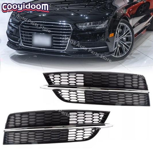 2X Front Bumper For Light Grille Cover for Audi A7 S7 2015-18 Sports Version
