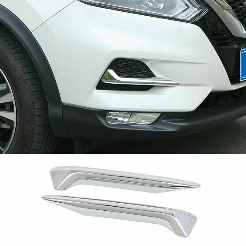 2P for Nissan Rogue Sport 2017-2022 ABS Chrome Front Fog Light Lamp Strips Trim