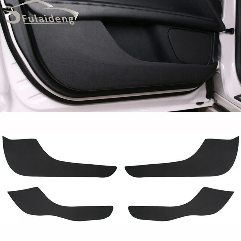 for Lincoln MKZ 2017-2020 Black Leather Car Door Anti-Kick Pad Guard Cover Trim
