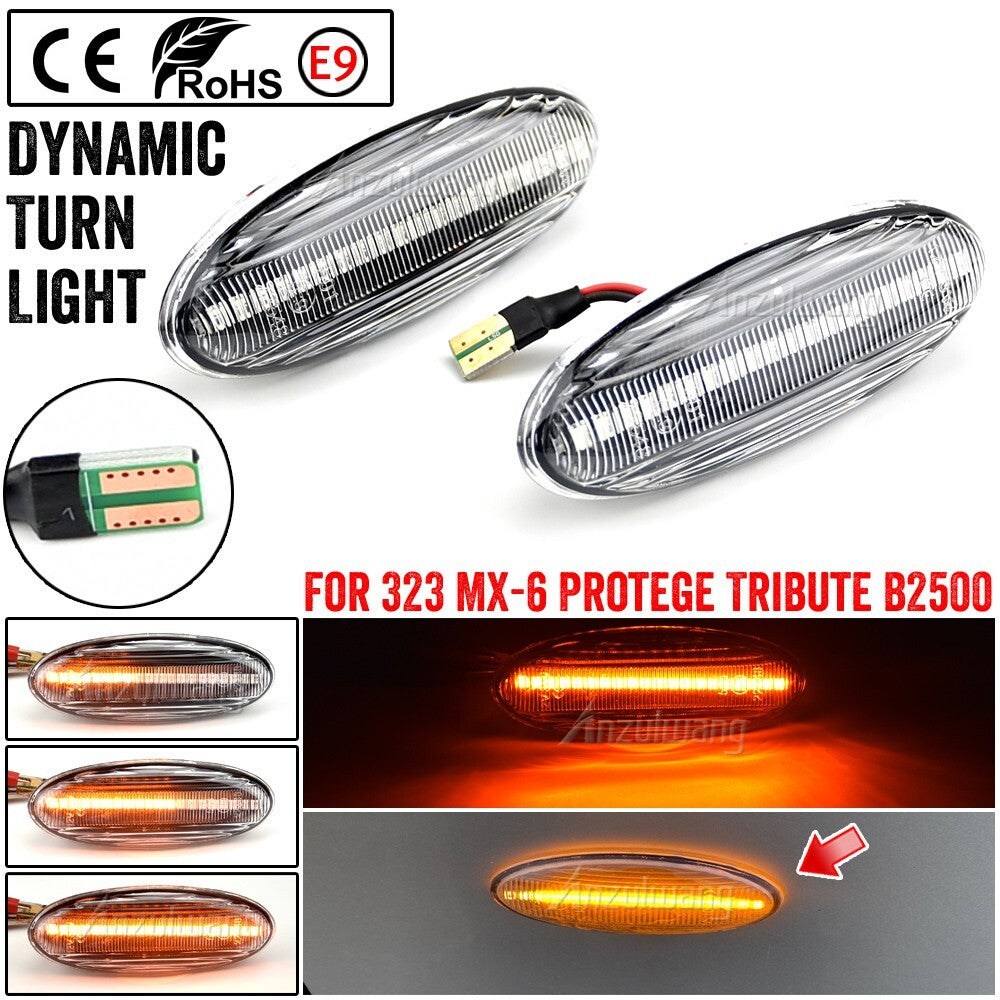 Dynamic Side Marker Turn Light for Mazda 323 Tribute MX-6 Protege Ranger Tribute