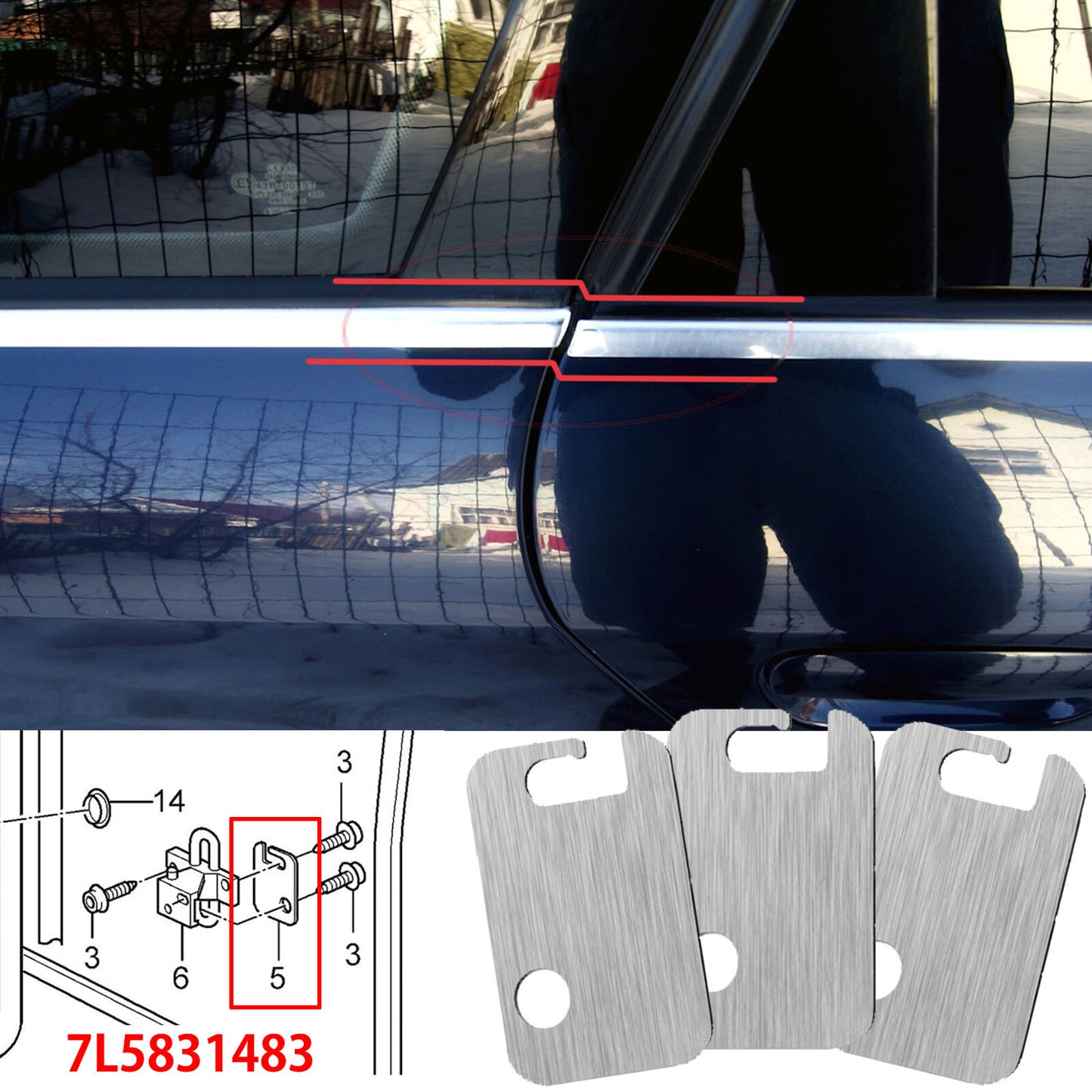 FRONT LOWER DOOR HINGE DISCS SET for VW Touareg for Audi for A4 / for A6 for Skoda Octavia