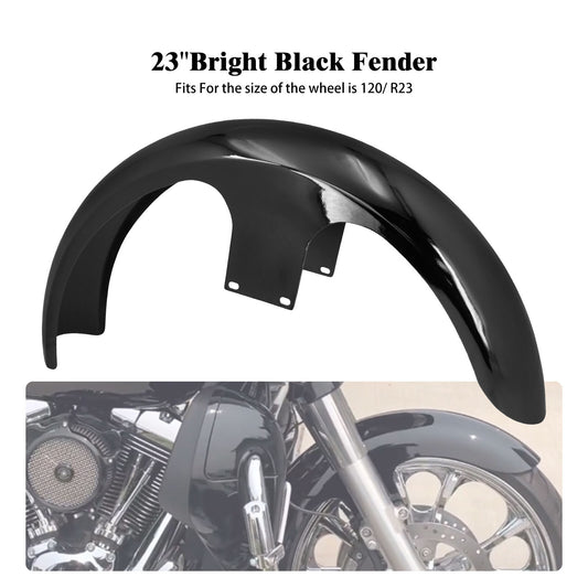 Gloss Black 120/23Wrap Front Fender for Harley Touring Road Electra Glide 96-23