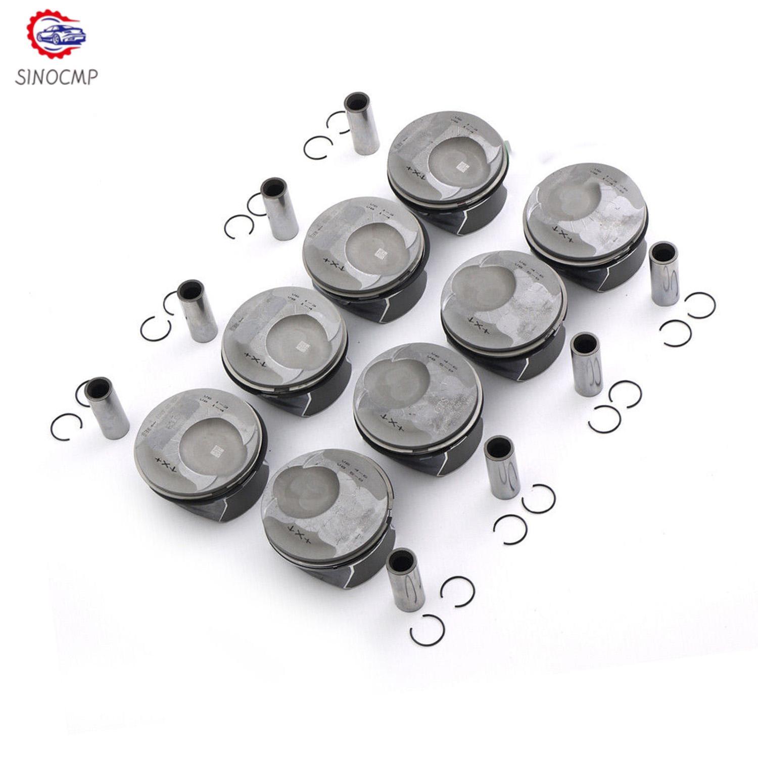 8x Pistons  Rings Kit Fits for Cayenne for Panamera S 4S GTS 9PA 970 92A 4.8L V8