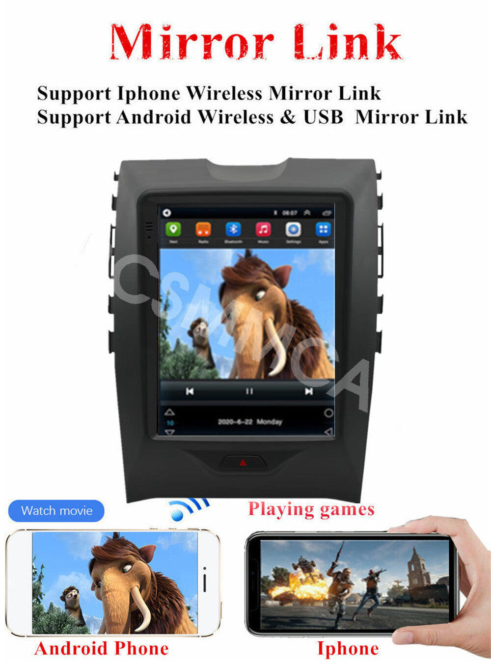 9.7 Car Stereo Radio For Carplay Fit For 2015-2022 for Ford Edge GPS Android 13