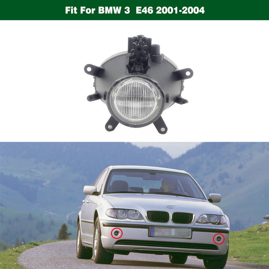 Bumper Fog Light Clear Lens Driving Lamp Right Fit for BMW 3series E46 2001-2004