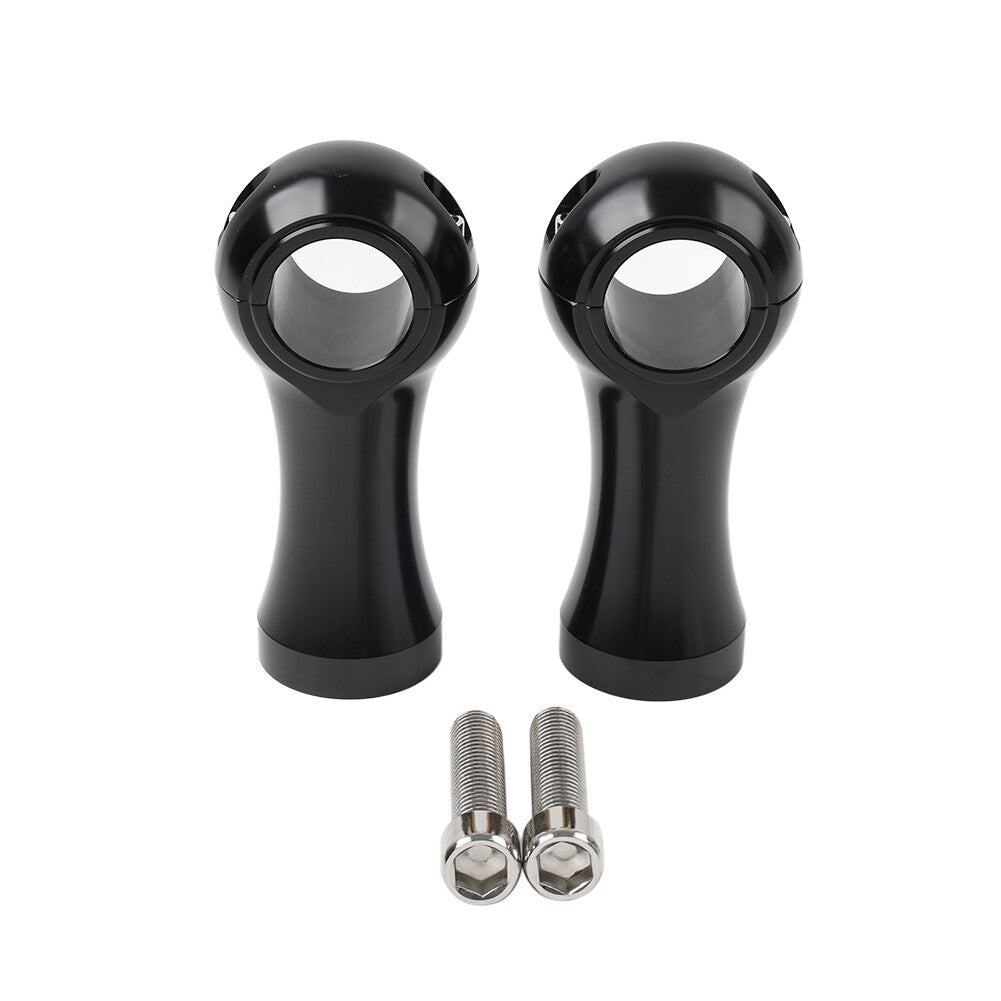 1-1/4 Handlebar Riser Clamp Mount Kit 4inch Black for Harley Dyna Softail