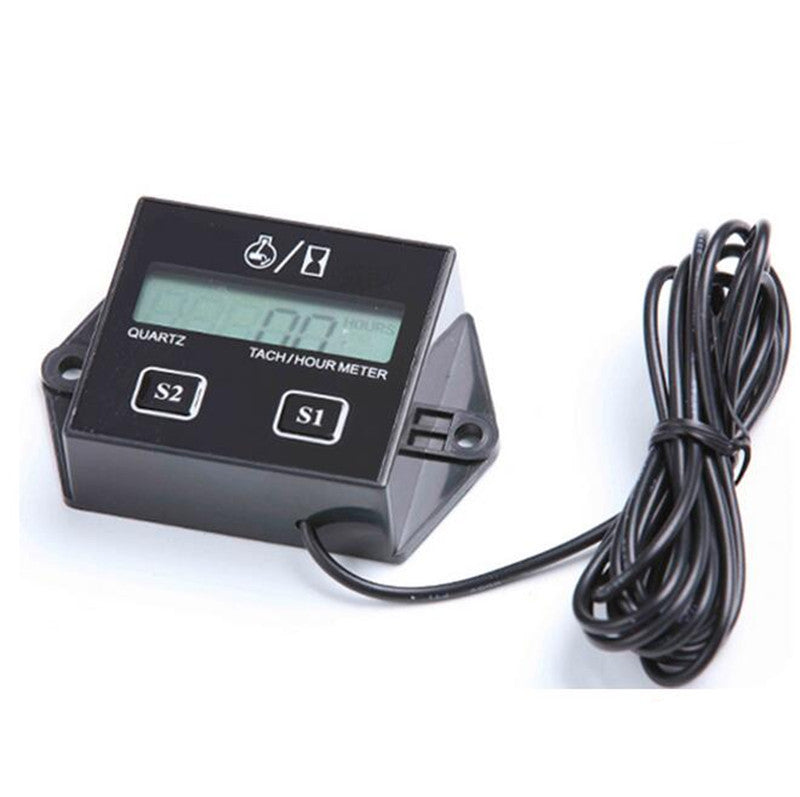 Racing Motorcycle ATV Digital Engine Tach Tachometer Hour Meter Inductive Gauge