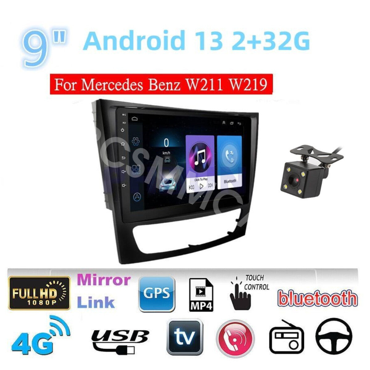 Radio Player Bluetooth GPS Navi Fit for Mercedes-Benz CLK-Class W209 2005-2006