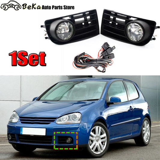 One set of LED fog light grilles suitable for Volkswagen for Golf 5 Mk5 (approximately 2003-2009 models).