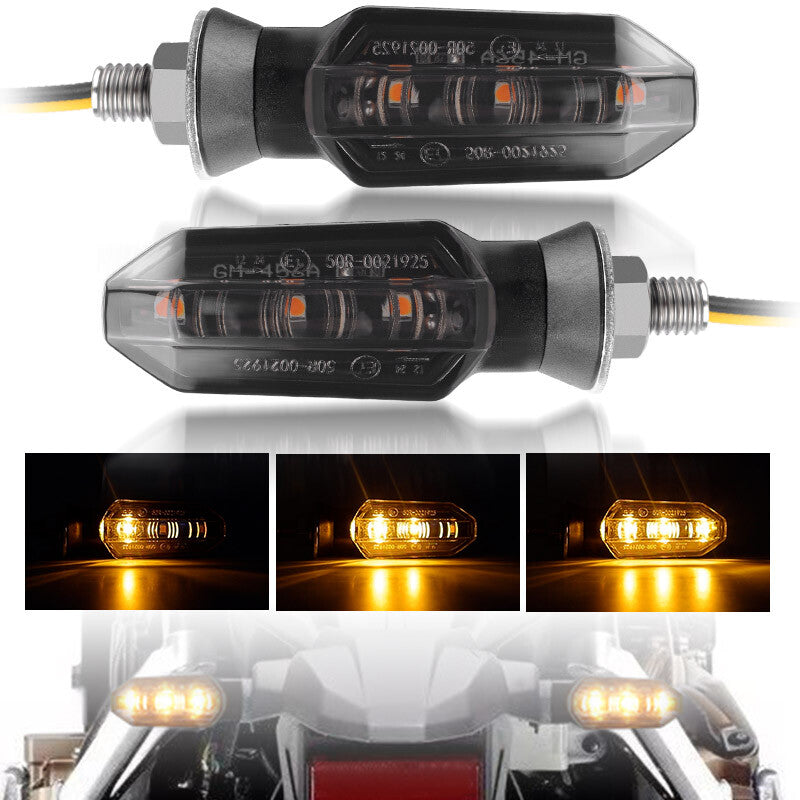 2x Motorcycle LED Turn Signal Blinker Light Indicator Smoke Amber 12V Universal