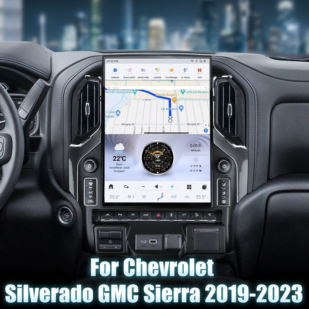 15.6 Car Radio for Chevrolet Silverado for GMC for Sierra 2019-2023 IPS Touch Screen