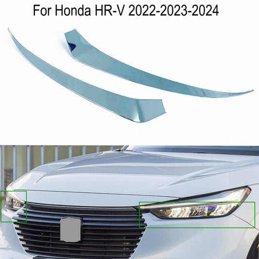 Chrome ABS Front Lamp Headlight Eyelids Moulding Cover for Honda HR-V 2023 2024