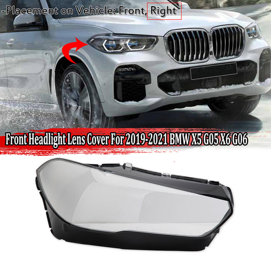 Right front light lens cover for 2019-2021 for BMW X5 G05 X6 G06 - housing/lamp cap