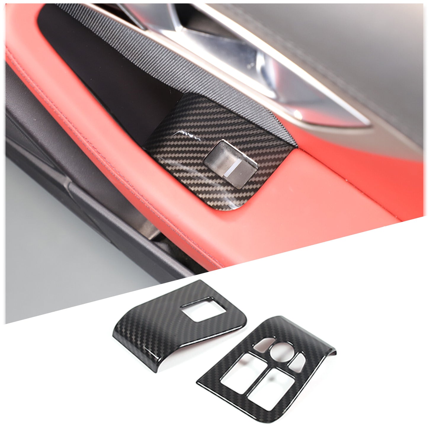 8-Piece Pack of ABS Carbon Fiber Exterior Door Handle Covers for Tacoma 2015-22 USA