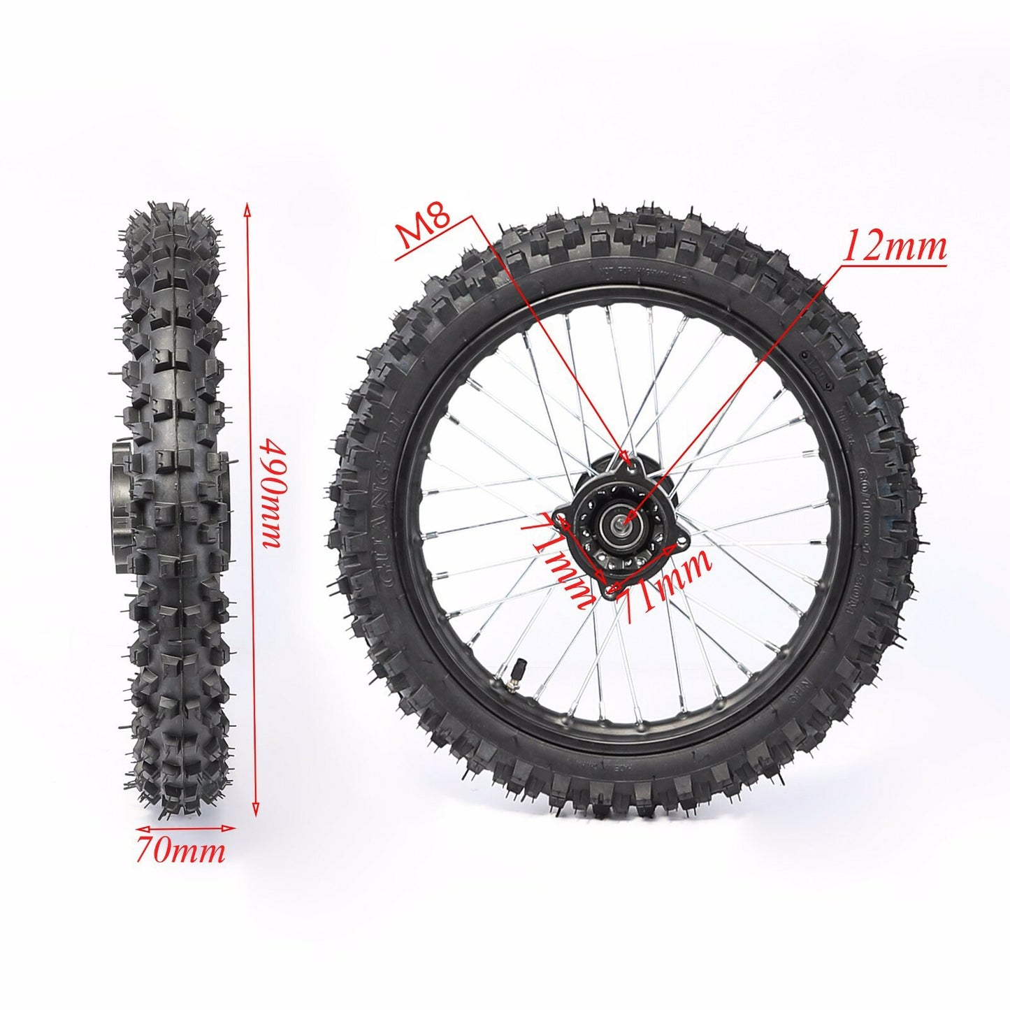 12-inch/14-inch wheel kit, disc brakes, front fork, end-drilled bicycle CRF70 XR50 SSR 110cc 125cc