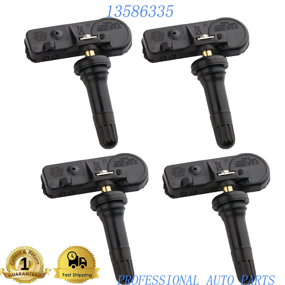 Tire pressure sensor suitable for universal TPMS 13586335, applicable to for Chevrolet for GMC , for Buick , and for Opel , 315MHz, 4-piece set.