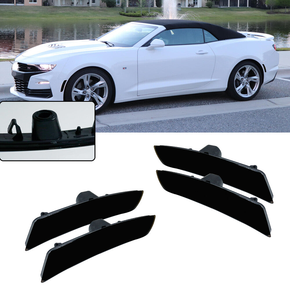 Suitable for 16-18 for Chevrolet Camaro front and rear smoked lens side marker covers, 4 pieces