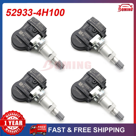 4-pack of new 52933-4H100 Tire Pressure Monitoring Sensors (TPMS) for Hyundai H-1 Starex