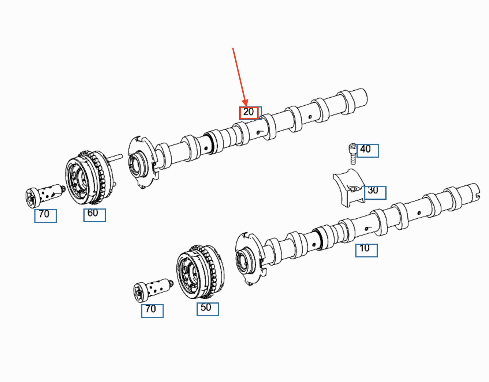 A2780509301 New Engine Outlet Camshaft Left for MERCEDES-BENZ ML W166