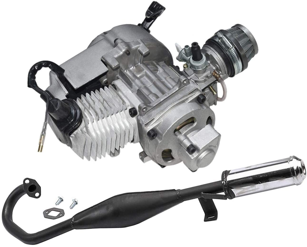 2-stroke 50cc/49cc engine motor + exhaust kit for mini pocket off-road bicycle/scooter/all-terrain vehicle