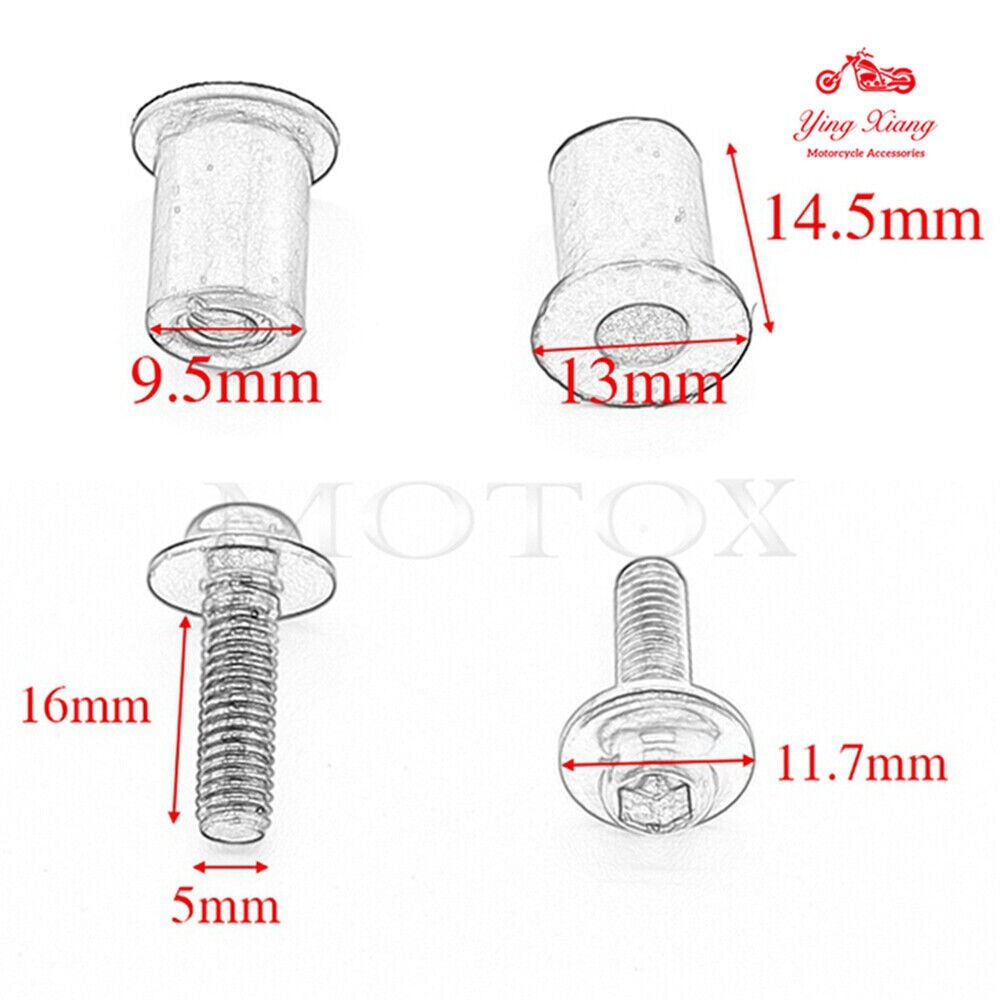 10PCS Windscreen Windshield Bolt Screw Kit Fit for DUCATI 916/996/1299/1200/1098