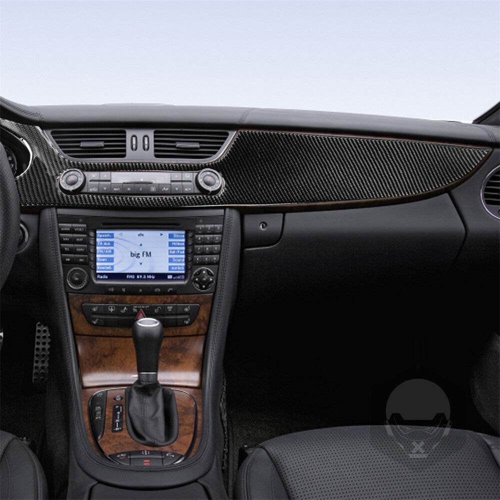Carbon Fiber Center Control Dashboard Panel Trim for Benz CLS Class C219 2004-09