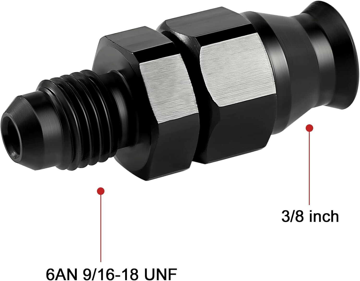 1Pc 6AN To 3/8 Tube Hardline Fuel Line Adapter Fitting AN6 Tubing compression