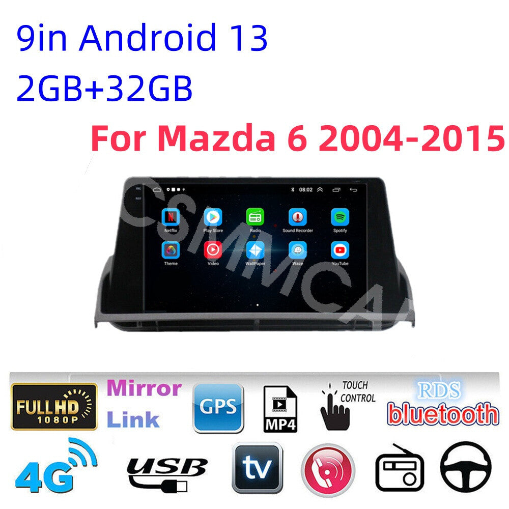 Fit for Mazda 6 2004-2015 Android Car Radio Stereo Player GPS For CarPlay 2+32G