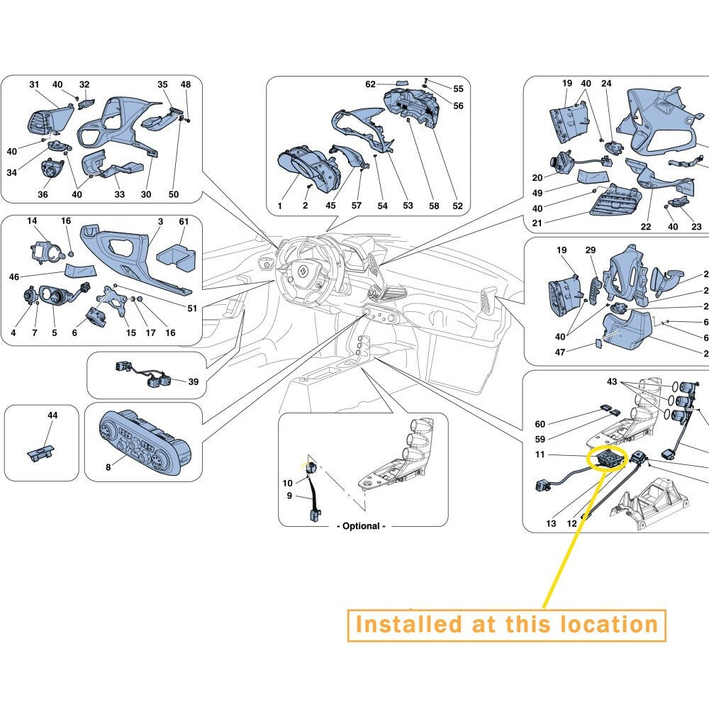 Adjustable button kit for Ferrari 458. equipment manufacturer: 293193