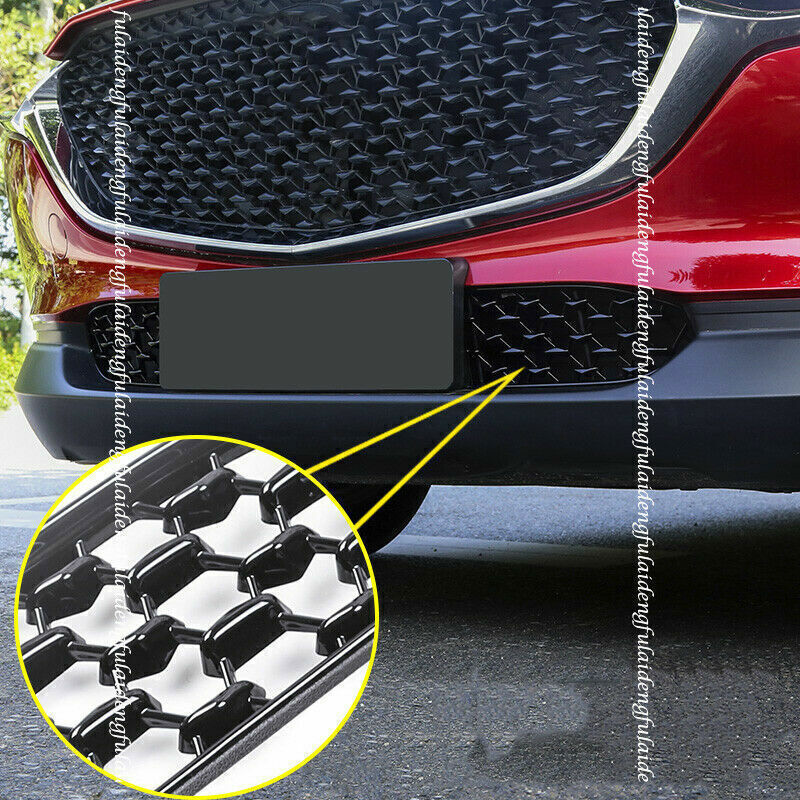 for Mazda CX-30 2020-2024 Glossy Black Front Bumper Lower Grille Cover Trim Mesh