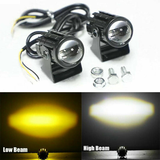 2x Yellow White LED Work Light Bar Spot Pods Fog Lamp Offroad Driving Truck SUV