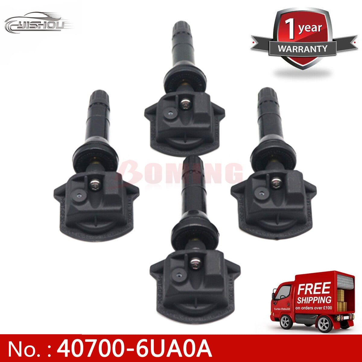 4-pack Tire Pressure Sensor Monitor 40700-6UA0A TPMS for Nissan 433MHz
